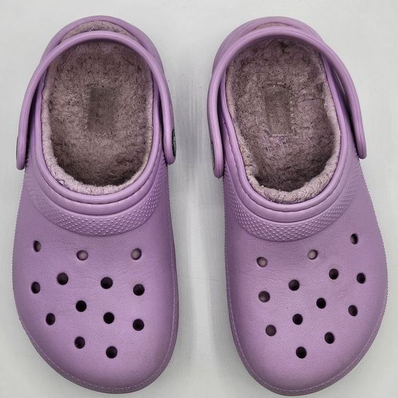 Crocs fleece lined clog purple lilac size 1 - Picture 3 of 15